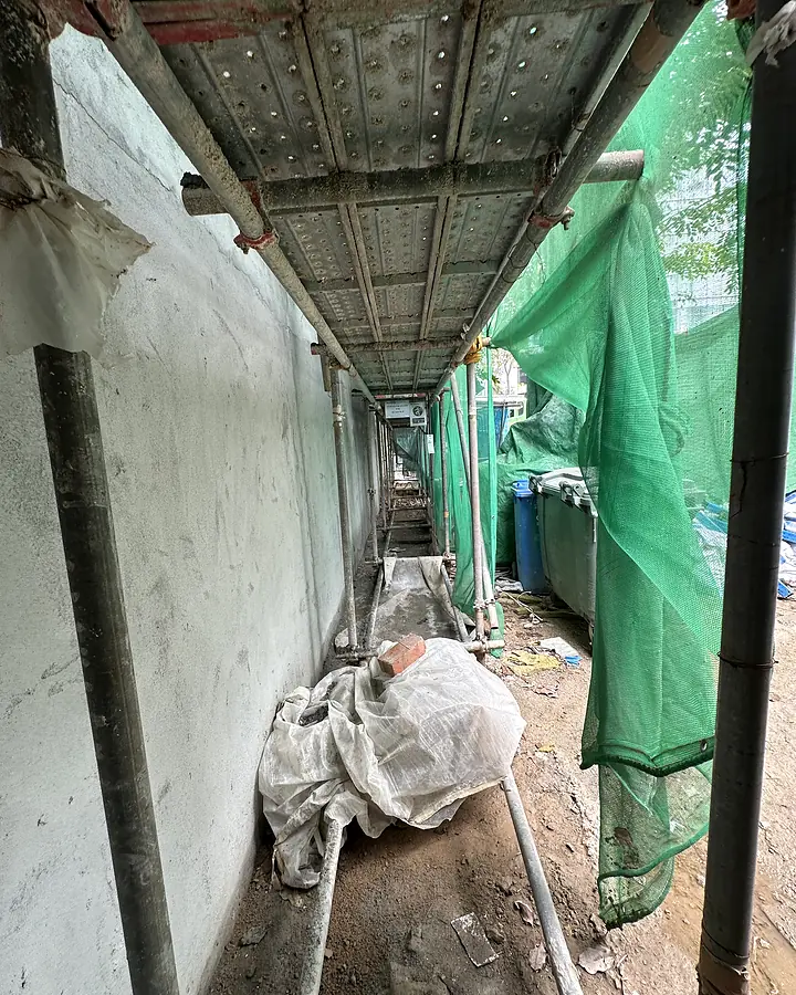 Temasek Shophouse outdoor site before the playwall was constructed